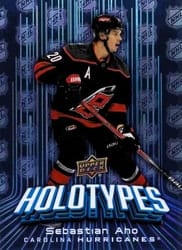 2024-25 Upper Deck Holotypes Sebastian Aho #HT-7 card