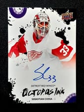 2025-26 Upper Deck Detroit Red Wings Centennial Octopus Ink Sebastian Cossa #OI-SC card