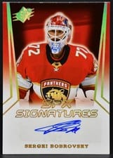 2021-22 SPx SPx Signatures Sergei Bobrovsky #SPX-SB card