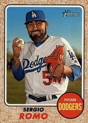 2017 Topps Heritage Base Set Sergio Romo #592 card