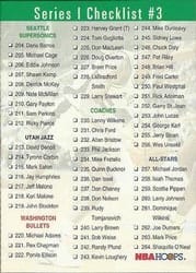 1993-94 Hoops Base Set Series I Checklist #3: 204-300 and Inserts #300 card