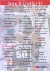 1993-94 Hoops Base Set Series II Checklist #1: 301-389 #419 card