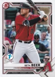 2021 Bowman 1st Edition Base Set Seth Beer #BP-60 card