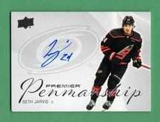 2024-25 Upper Deck Premier Premier Penmanship Seth Jarvis #PEN-SJ card