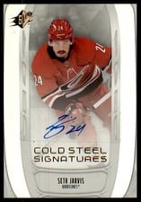 2025-26 SPx Cold Steel Signatures Seth Jarvis #CS-SJ card