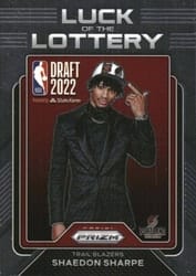 2022-23 Panini Prizm Luck of the Lottery Shaedon Sharpe #10 card