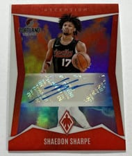 2023-24 Panini Phoenix Ascension Autographs Shaedon Sharpe #AA-SHS card