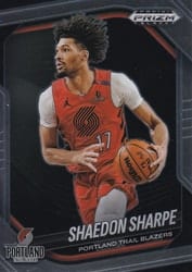 2024-25 Panini Prizm Black Base Set Shaedon Sharpe #47 card