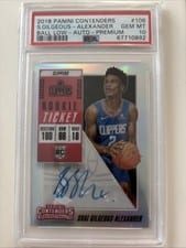 2018 Panini Contenders Shai Gilgeous Alexander Ball Low Autograph Premium #106 card