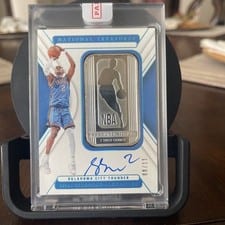 2024-25 Panini National Treasures Silver NBA Logo Autographs Shai Gilgeous Alexander #8 card