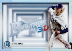 2022 Bowman 3D Shane Baz #B3D-5 card