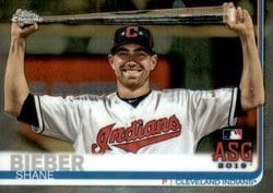 2019 Topps Chrome Update Base Set Shane Bieber #100 card