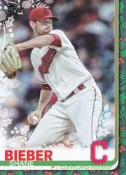 2019 Topps Holiday Base Set Shane Bieber #HW53 card