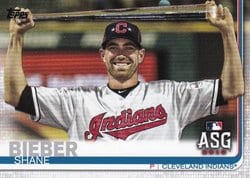 2019 Topps Update Base Set Shane Bieber #US75 card