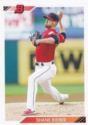 2020 Bowman Heritage Base Set Shane Bieber #13 card