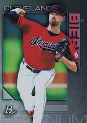 2020 Bowman Platinum Base Set Shane Bieber #67 card