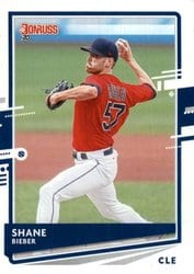 2020 Donruss Base Set Shane Bieber #104 card