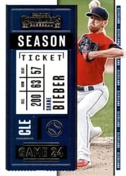 2020 Panini Contenders Base Set Shane Bieber #34 card