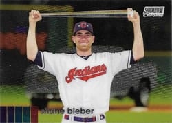 2020 Stadium Club Chrome Base Set Shane Bieber #207 card