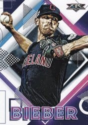 2020 Topps Fire Base Set Shane Bieber #136 card