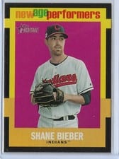 2020 Topps Heritage New Age Performers Shane Bieber #NAP13 card