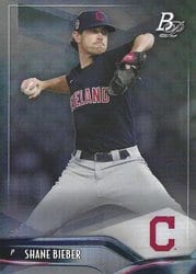 2021 Bowman Platinum Base Set Shane Bieber #83 card