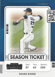 2021 Panini Contenders Base Set Shane Bieber #20 card