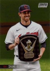 2021 Stadium Club Chrome Base Set Shane Bieber #259 card