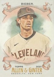 2021 Topps Allen & Ginter Base Set Shane Bieber #66 card