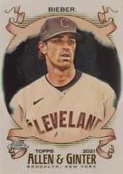 2021 Topps Allen & Ginter Chrome Base Set Shane Bieber #66 card