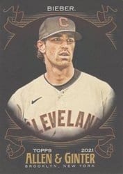 2021 Topps Allen & Ginter X Base Set Shane Bieber #66 card