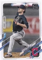 2021 Topps Base Set Shane Bieber #105 card