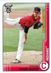 2021 Topps Big League Base Set Shane Bieber #289 card