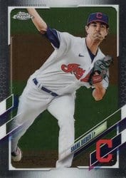 2021 Topps Chrome Base Set Shane Bieber #198 card