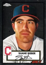 2021 Topps Chrome Platinum Anniversary Base Set Shane Bieber #190 card