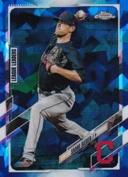 2021 Topps Chrome Sapphire Edition Base Set Shane Bieber #105 card