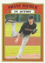 2021 Topps Heritage Base Set Shane Bieber #48 card