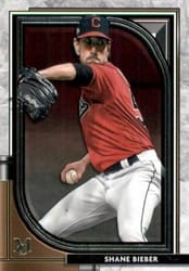 2021 Topps Museum Collection Base Set Shane Bieber #77 card