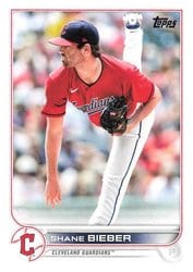 2022 Topps Base Set Shane Bieber #21 card