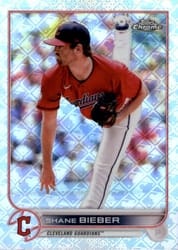 2022 Topps Chrome Logofractor Edition Base Set Shane Bieber #66 card