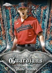 2022 Topps Chrome Pinstriped Shane Bieber #P-24 card