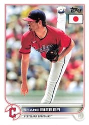 2022 Topps Japan Edition Base Set Shane Bieber #91 card