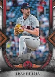 2022 Topps Museum Collection Base Set Shane Bieber #40 card