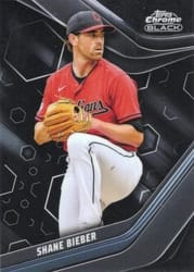 2023 Topps Chrome Black Base Set Shane Bieber #12 card