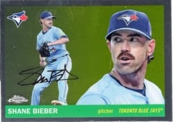 2025 Topps Chrome Platinum Base Set Shane Bieber #3 card