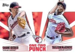 2023 Topps One-Two Punch Shane Bieber / Triston McKenzie #12P-13 card
