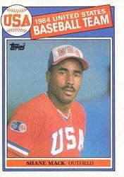 1985 Topps Base Set Shane Mack #398 card