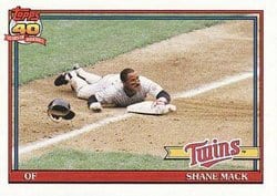 1991 Topps Base Set Shane Mack #672 card