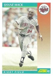 1992 Score Base Set Shane Mack #284 card