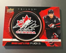 2023-24 Upper Deck Trilogy Team Canada Signature Pucks Shane Wright #TCSP-SW card